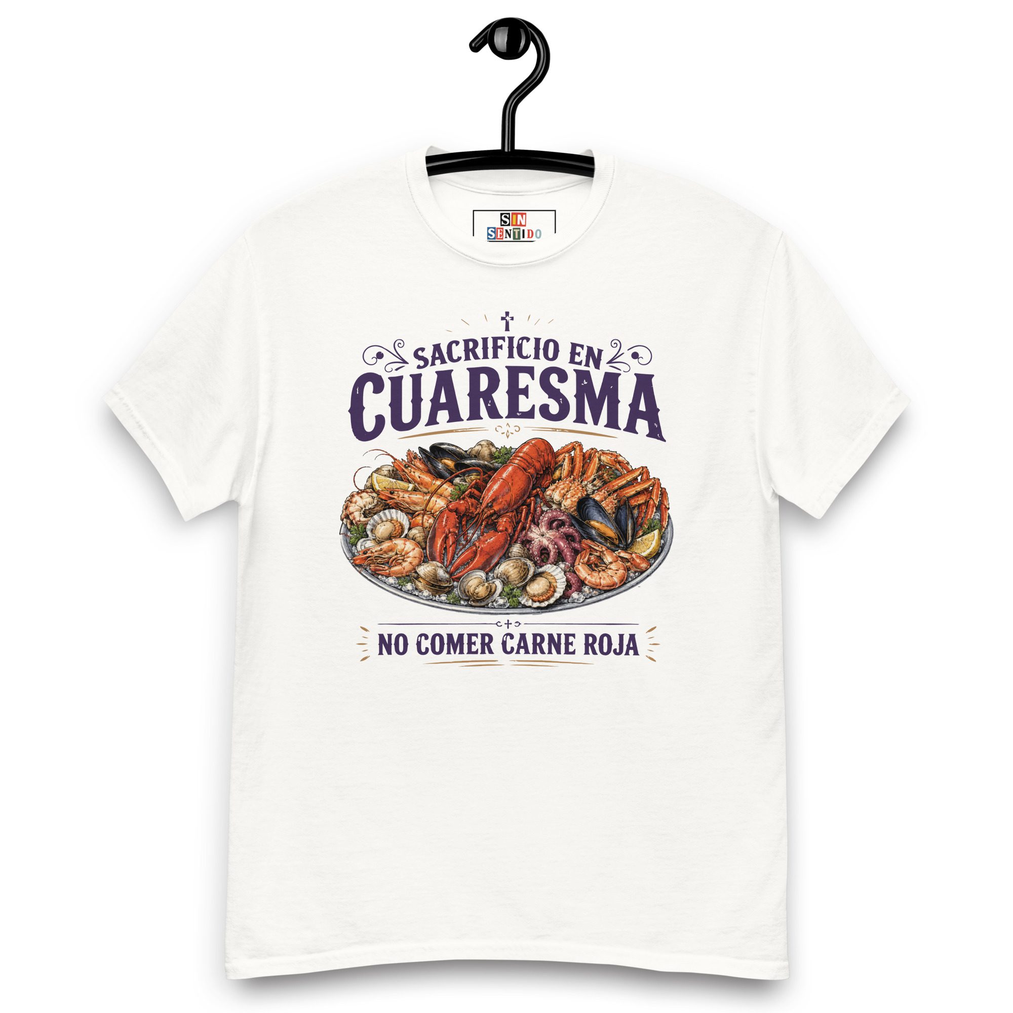 Camiseta Sacrificio en Cuaresma | Humor Religioso y Gastronómico - Imagen 3